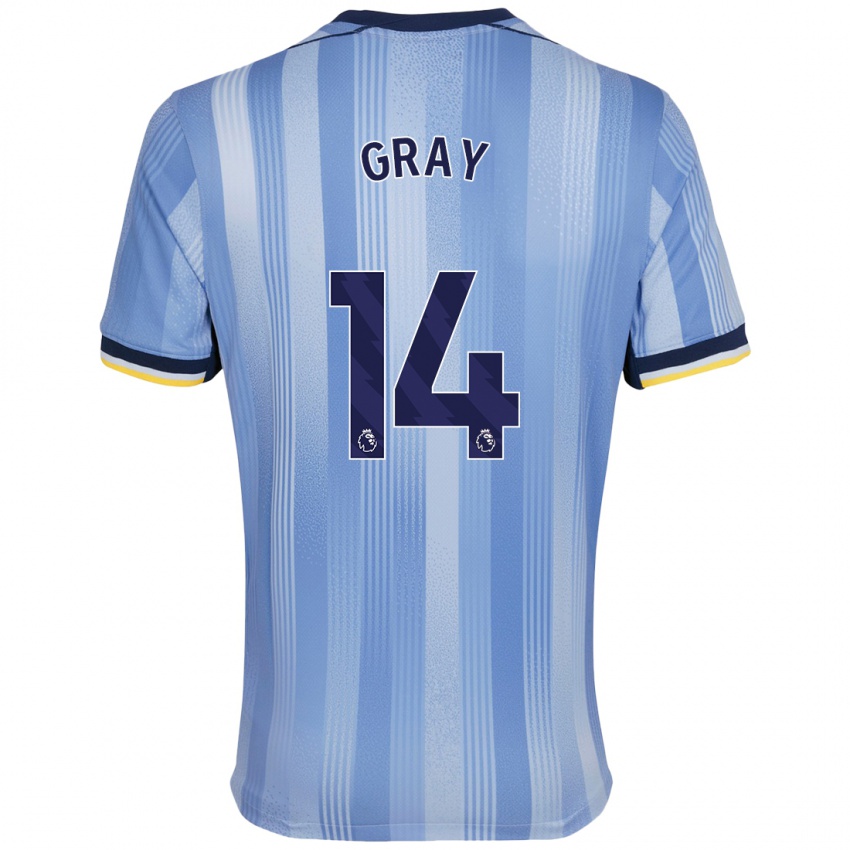 Criança Camisola Archie Gray #14 Azul Claro Alternativa 2024/25 Camisa