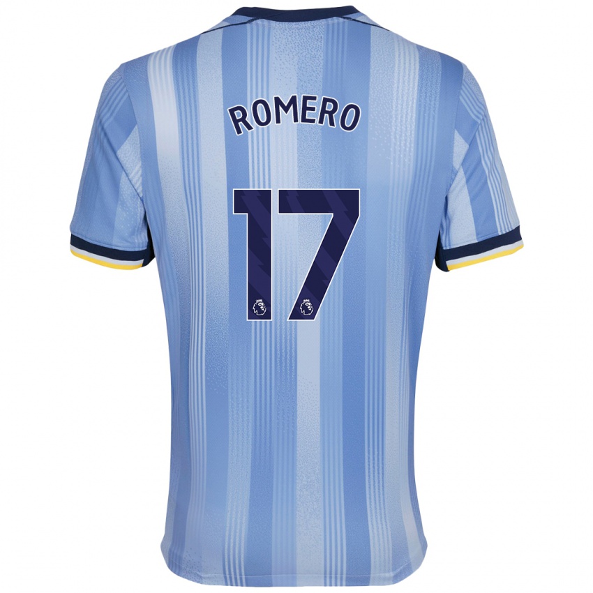 Criança Camisola Cristian Romero #17 Azul Claro Alternativa 2024/25 Camisa