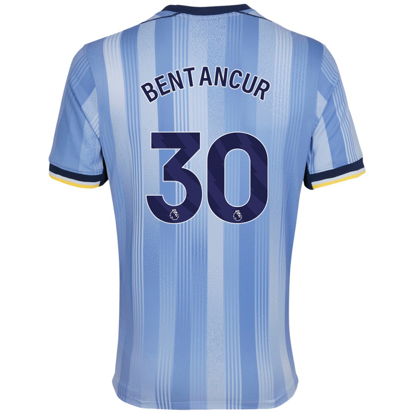 Criança Camisola Rodrigo Bentancur #30 Azul Claro Alternativa 2024/25 Camisa