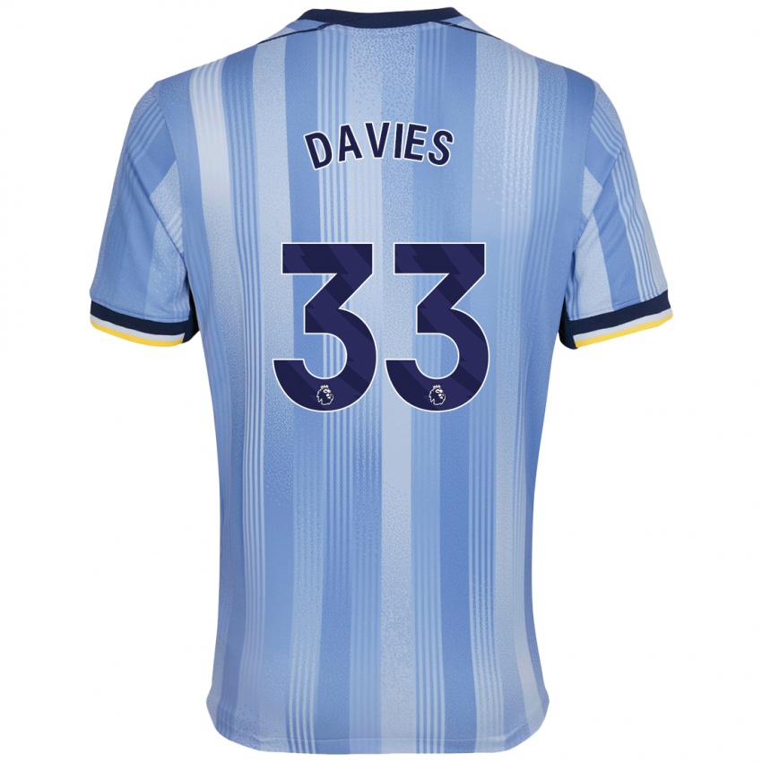 Criança Camisola Ben Davies #33 Azul Claro Alternativa 2024/25 Camisa