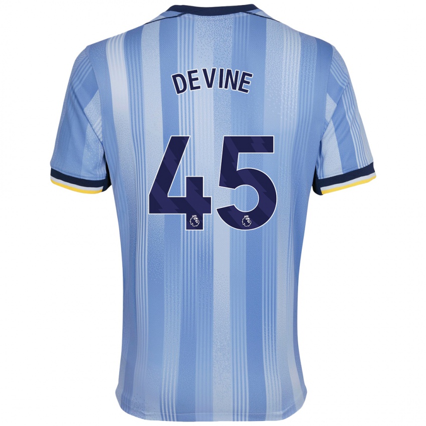 Criança Camisola Alfie Devine #45 Azul Claro Alternativa 2024/25 Camisa