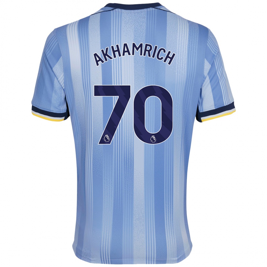 Criança Camisola Yusuf Akhamrich #70 Azul Claro Alternativa 2024/25 Camisa