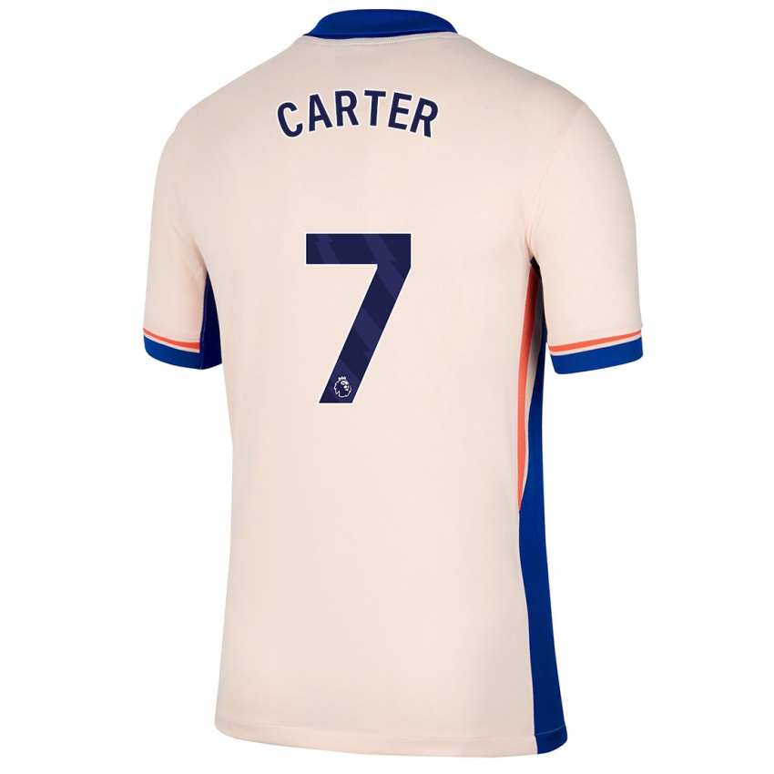 Criança Camisola Jessica Carter #7 Bege Leve Alternativa 2024/25 Camisa