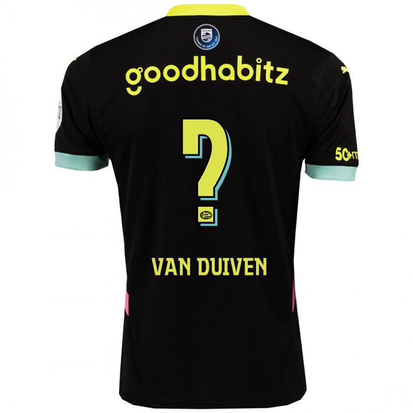 Criança Camisola Robin Van Duiven #0 Amarelo Preto Alternativa 2024/25 Camisa