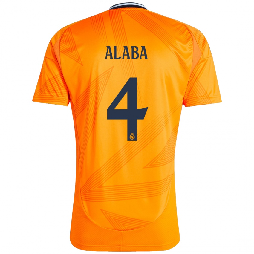 Criança Camisola David Alaba #4 Laranja Alternativa 2024/25 Camisa