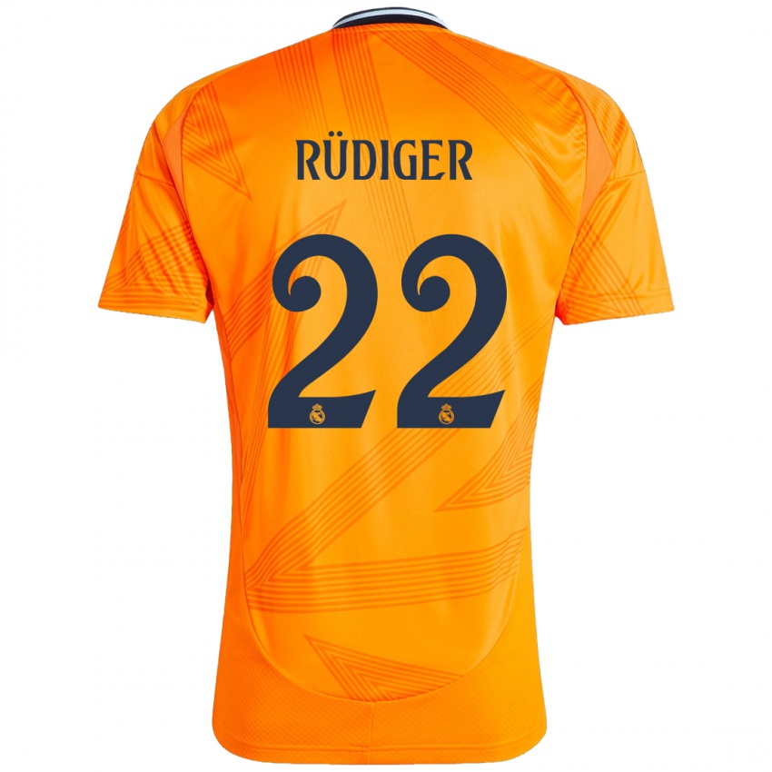 Criança Camisola Antonio Rudiger #22 Laranja Alternativa 2024/25 Camisa