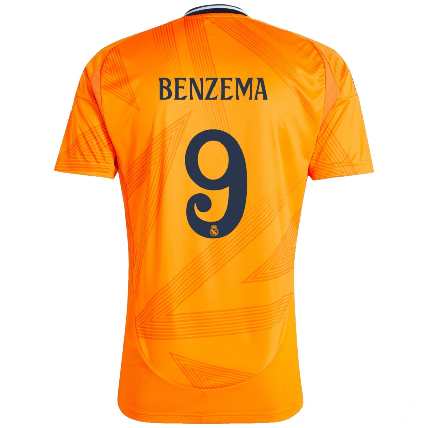 Criança Camisola Karim Benzema #9 Laranja Alternativa 2024/25 Camisa