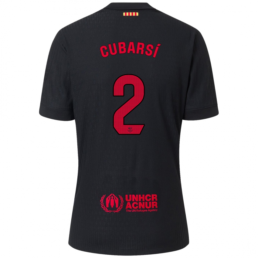 Criança Camisola Pau Cubarsí #2 Vermelho Preto Alternativa 2024/25 Camisa