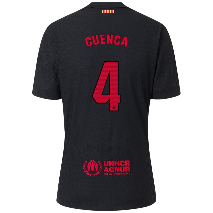 Criança Camisola Andrés Cuenca #4 Vermelho Preto Alternativa 2024/25 Camisa