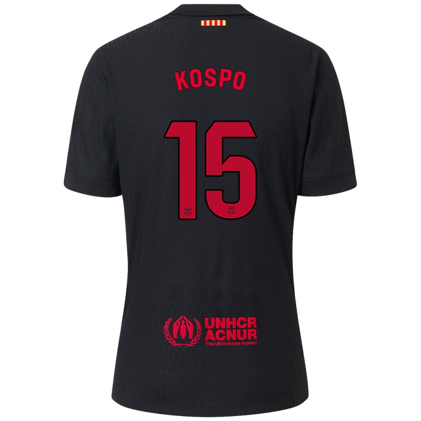 Criança Camisola Eman Kospo #15 Vermelho Preto Alternativa 2024/25 Camisa