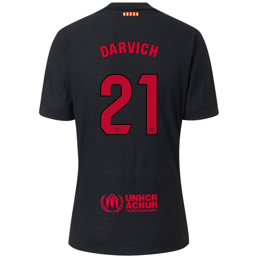 Criança Camisola Noah Darvich #21 Vermelho Preto Alternativa 2024/25 Camisa