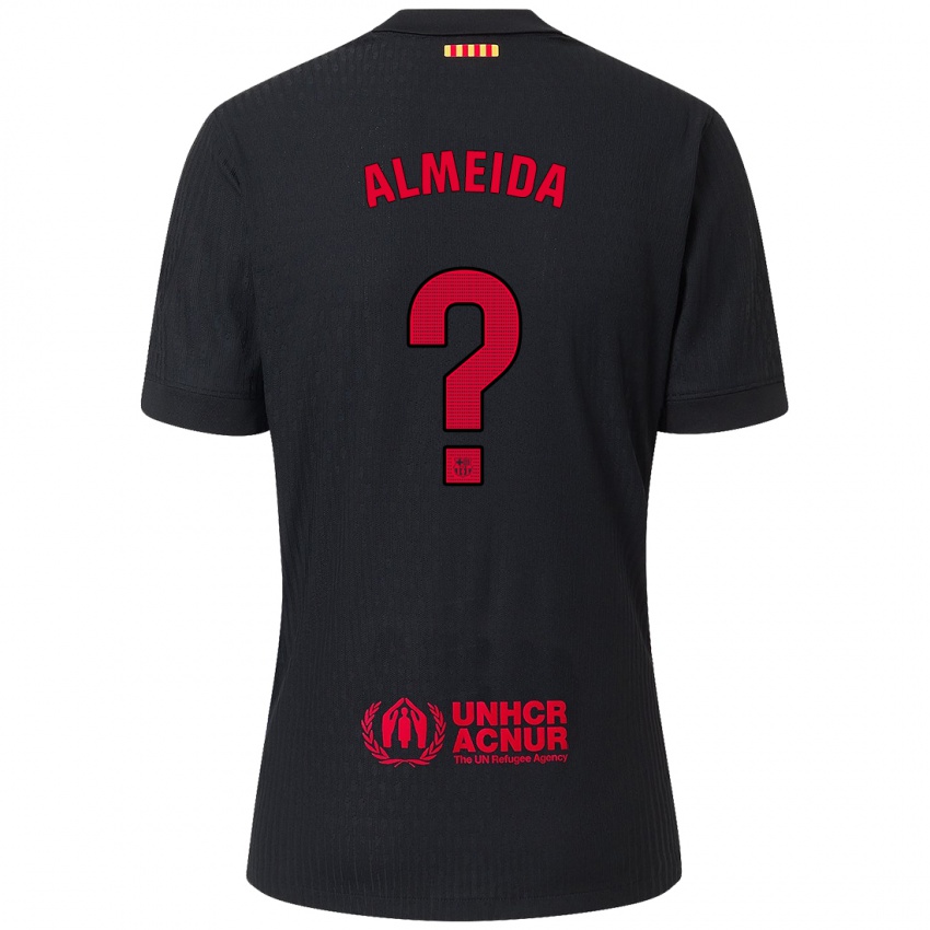 Criança Camisola Diego Almeida #0 Vermelho Preto Alternativa 2024/25 Camisa