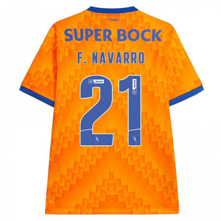 Criança Camisola Fran Navarro #21 Laranja Alternativa 2024/25 Camisa