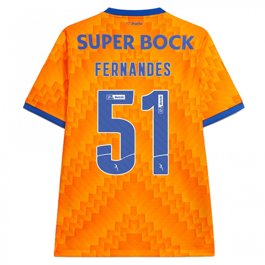 Criança Camisola Diogo Fernandes #51 Laranja Alternativa 2024/25 Camisa