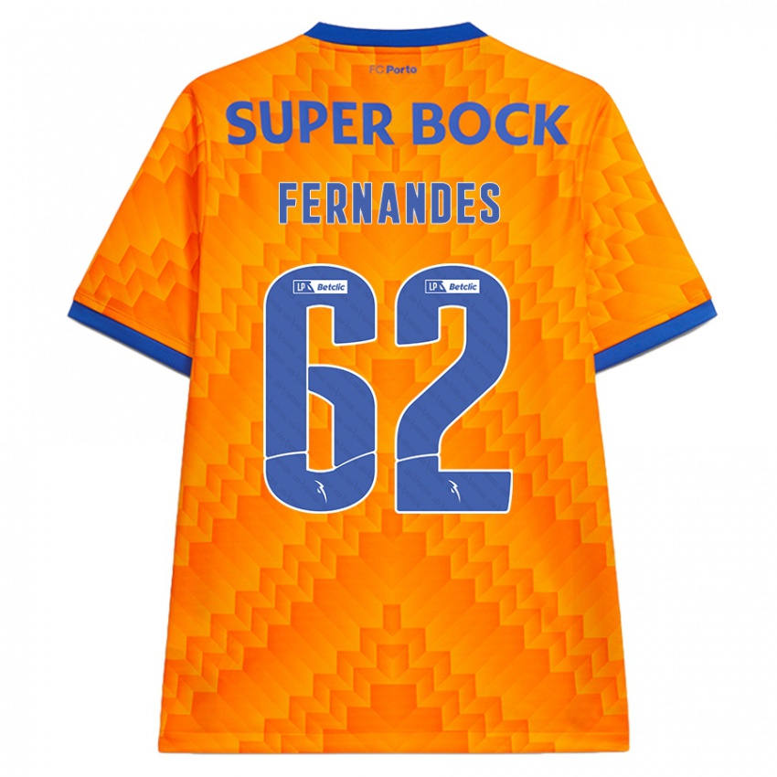 Criança Camisola Rodrigo Fernandes #62 Laranja Alternativa 2024/25 Camisa