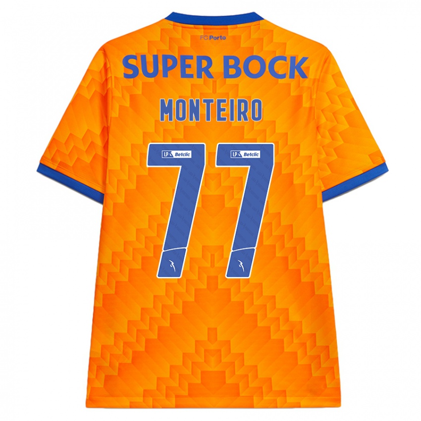 Criança Camisola Rui Monteiro #77 Laranja Alternativa 2024/25 Camisa