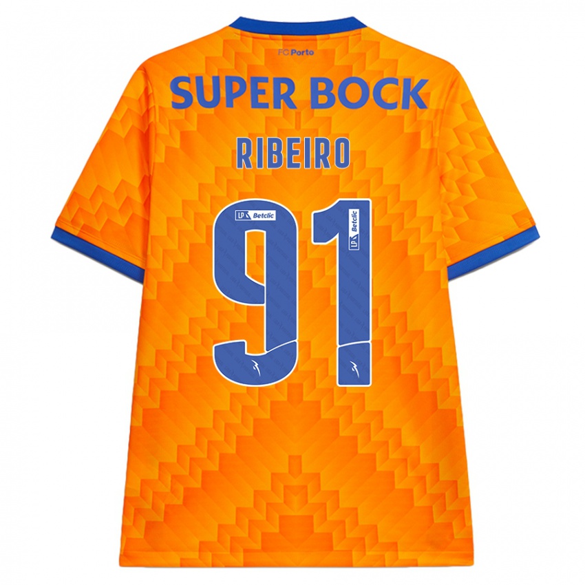 Criança Camisola Gonçalo Ribeiro #91 Laranja Alternativa 2024/25 Camisa