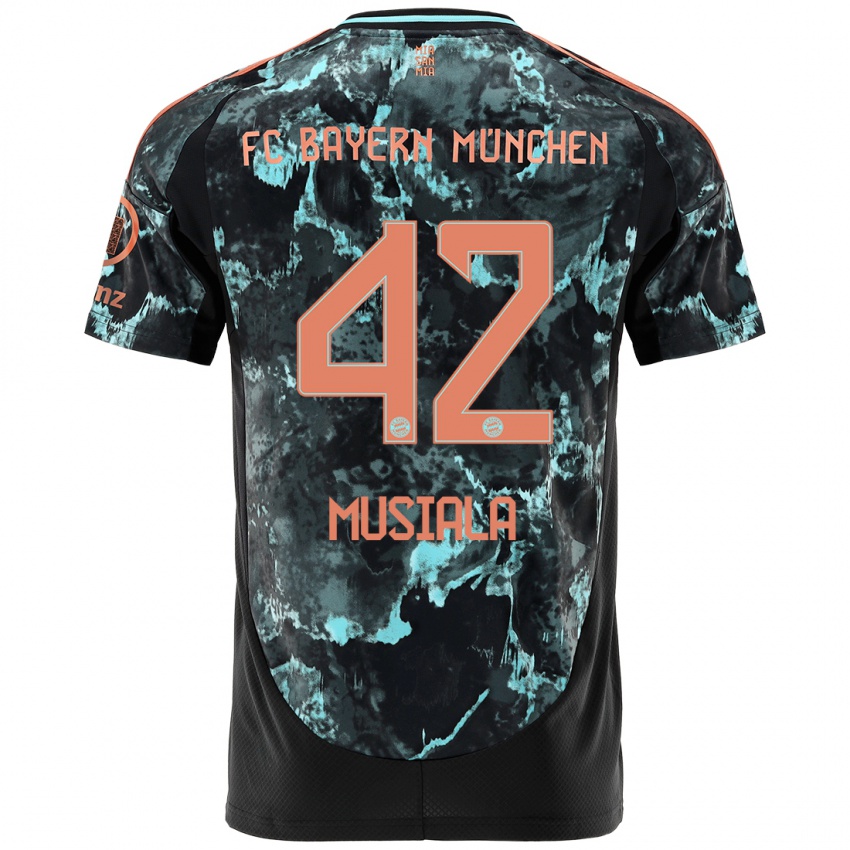 Criança Camisola Jamal Musiala #42 Preto Alternativa 2024/25 Camisa