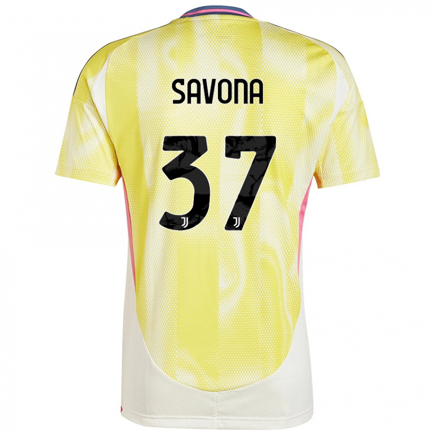 Criança Camisola Nicolo Savona #37 Solar Amarelo Alternativa 2024/25 Camisa