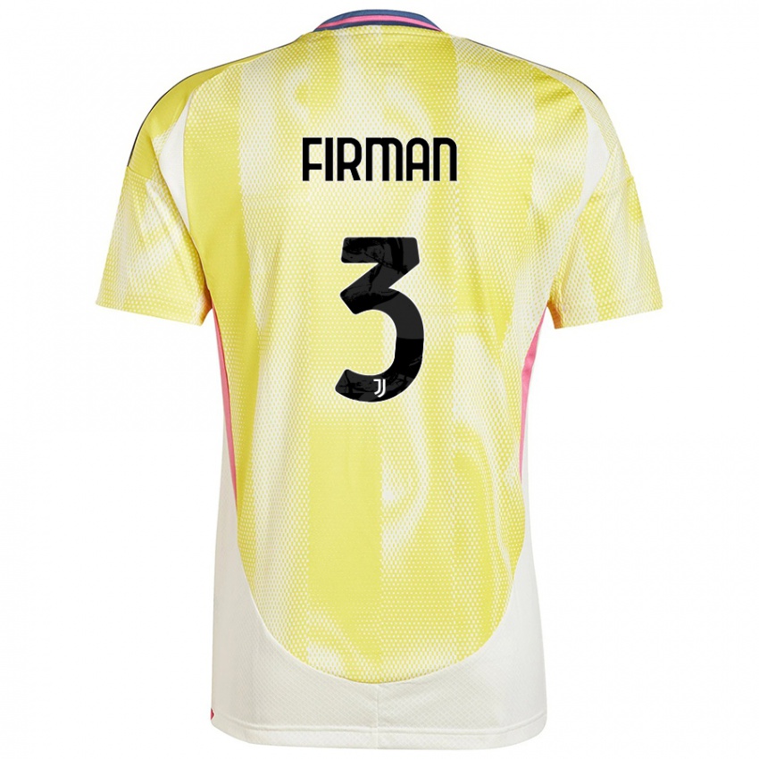 Criança Camisola Andriy Firman #3 Solar Amarelo Alternativa 2024/25 Camisa