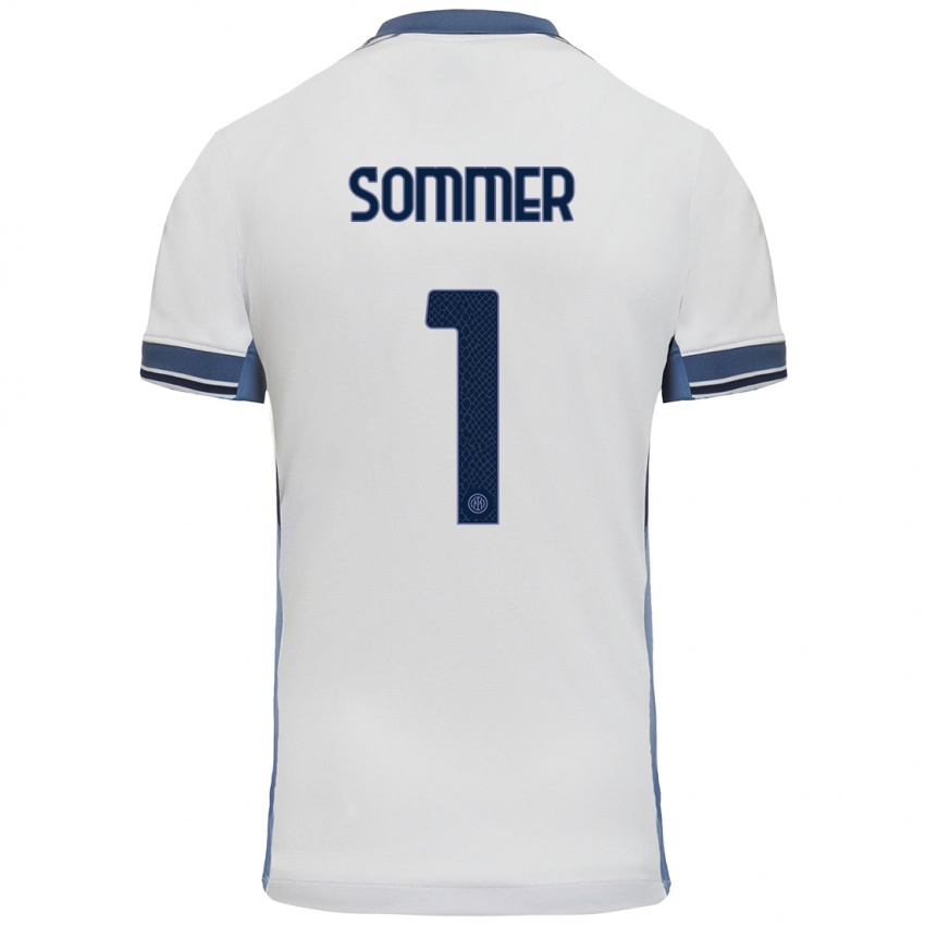 Criança Camisola Yann Sommer #1 Cinzento Branco Alternativa 2024/25 Camisa