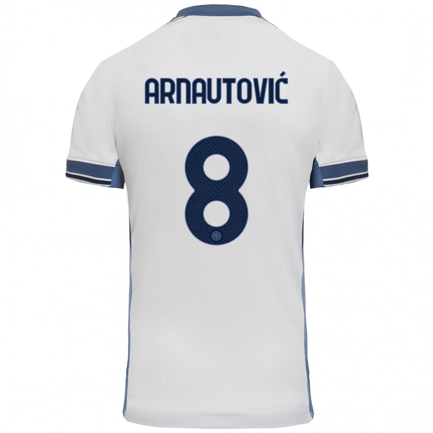 Criança Camisola Marko Arnautovic #8 Cinzento Branco Alternativa 2024/25 Camisa