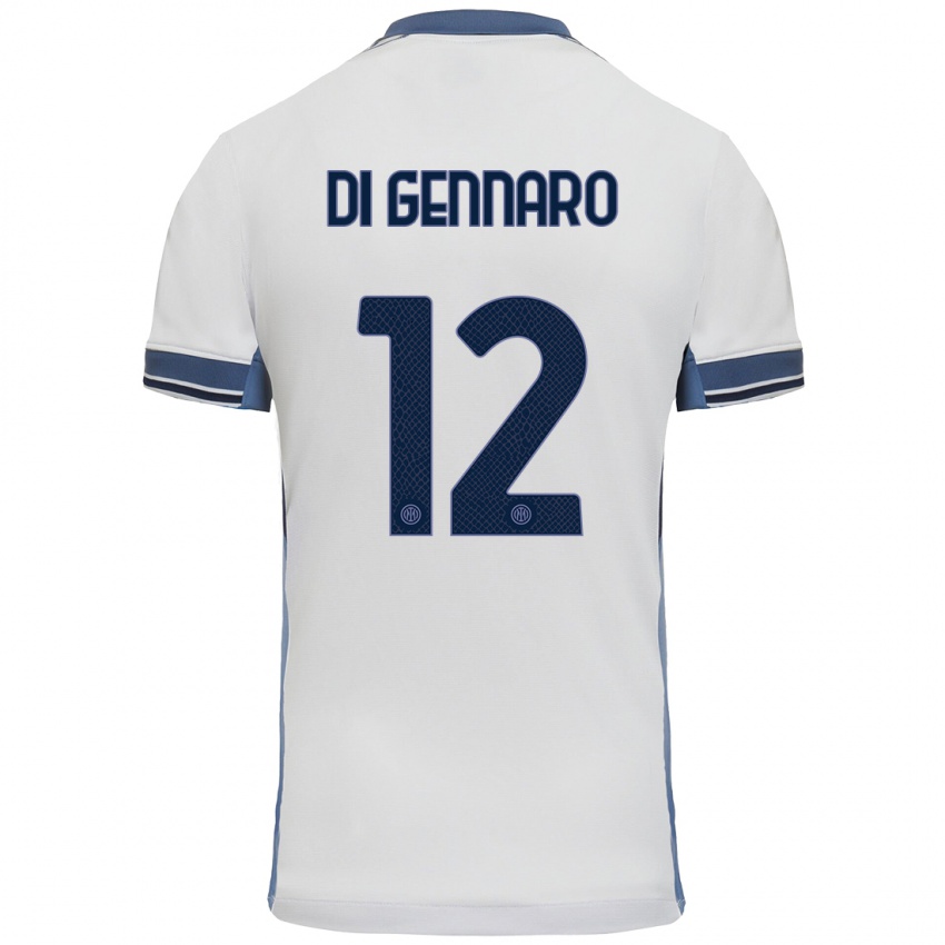 Criança Camisola Raffaele Di Gennaro #12 Cinzento Branco Alternativa 2024/25 Camisa