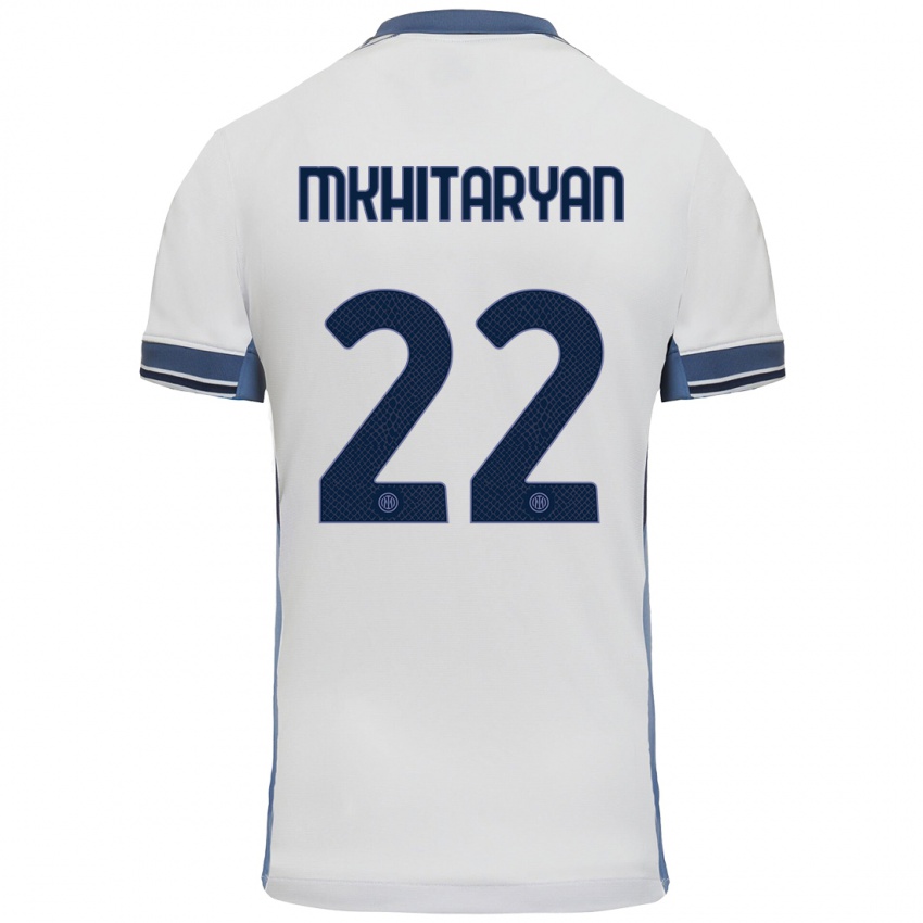 Criança Camisola Henrikh Mkhitaryan #22 Cinzento Branco Alternativa 2024/25 Camisa