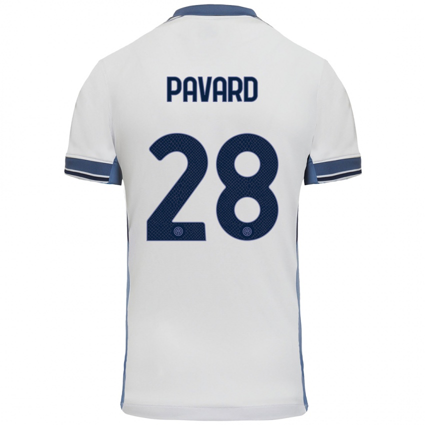 Criança Camisola Benjamin Pavard #28 Cinzento Branco Alternativa 2024/25 Camisa