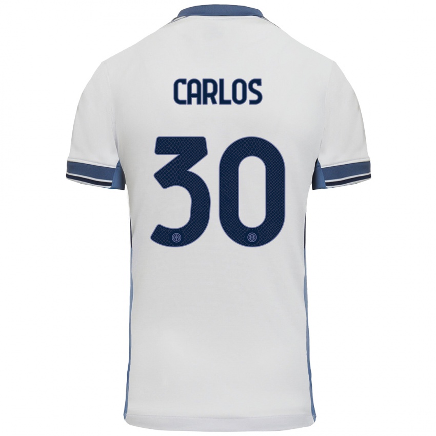 Criança Camisola Carlos Augusto #30 Cinzento Branco Alternativa 2024/25 Camisa