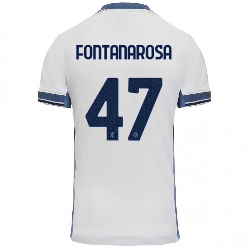 Criança Camisola Alessandro Fontanarosa #47 Cinzento Branco Alternativa 2024/25 Camisa