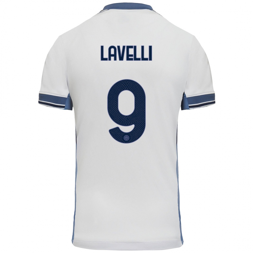 Criança Camisola Matteo Lavelli #9 Cinzento Branco Alternativa 2024/25 Camisa