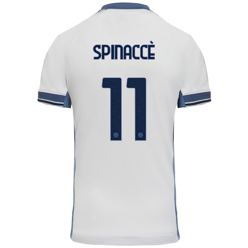 Criança Camisola Matteo Spinaccè #11 Cinzento Branco Alternativa 2024/25 Camisa