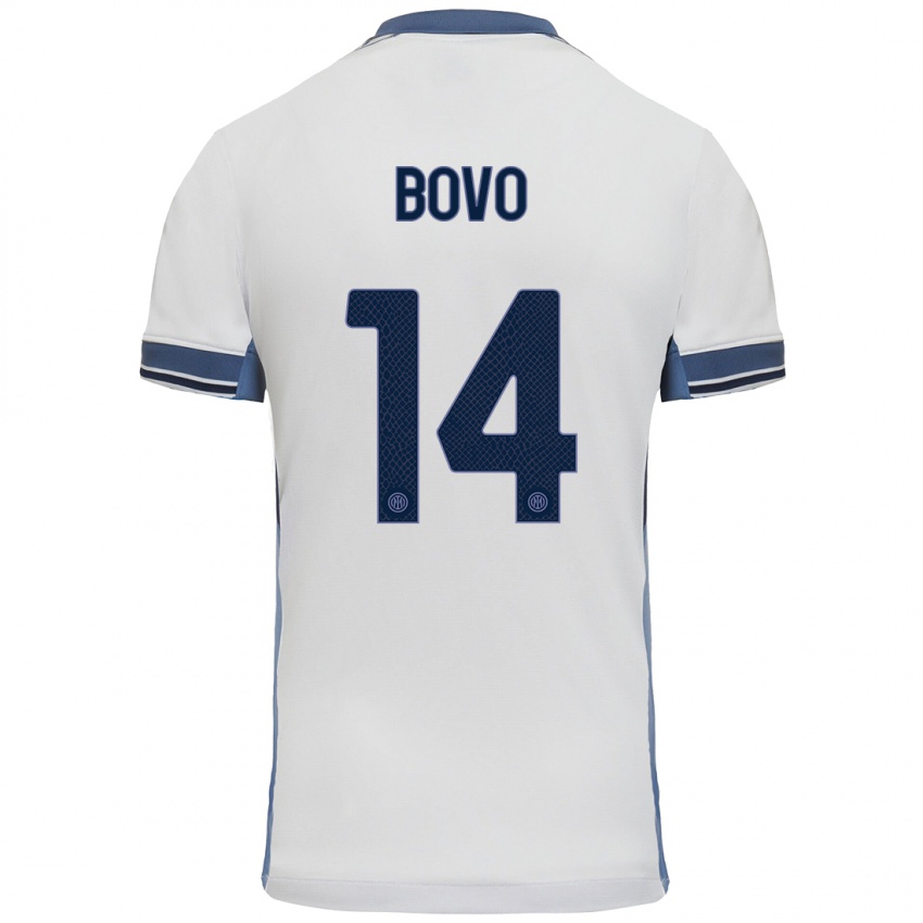 Criança Camisola Leonardo Bovo #14 Cinzento Branco Alternativa 2024/25 Camisa