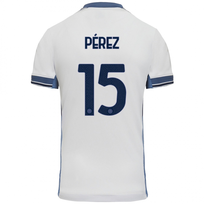 Criança Camisola Álex Pérez #15 Cinzento Branco Alternativa 2024/25 Camisa