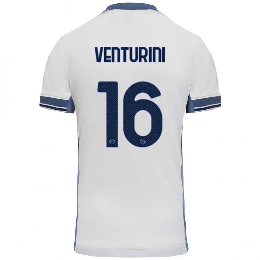 Criança Camisola Matteo Venturini #16 Cinzento Branco Alternativa 2024/25 Camisa