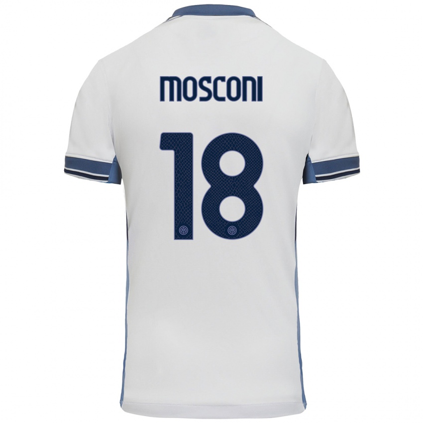 Criança Camisola Mattia Mosconi #18 Cinzento Branco Alternativa 2024/25 Camisa