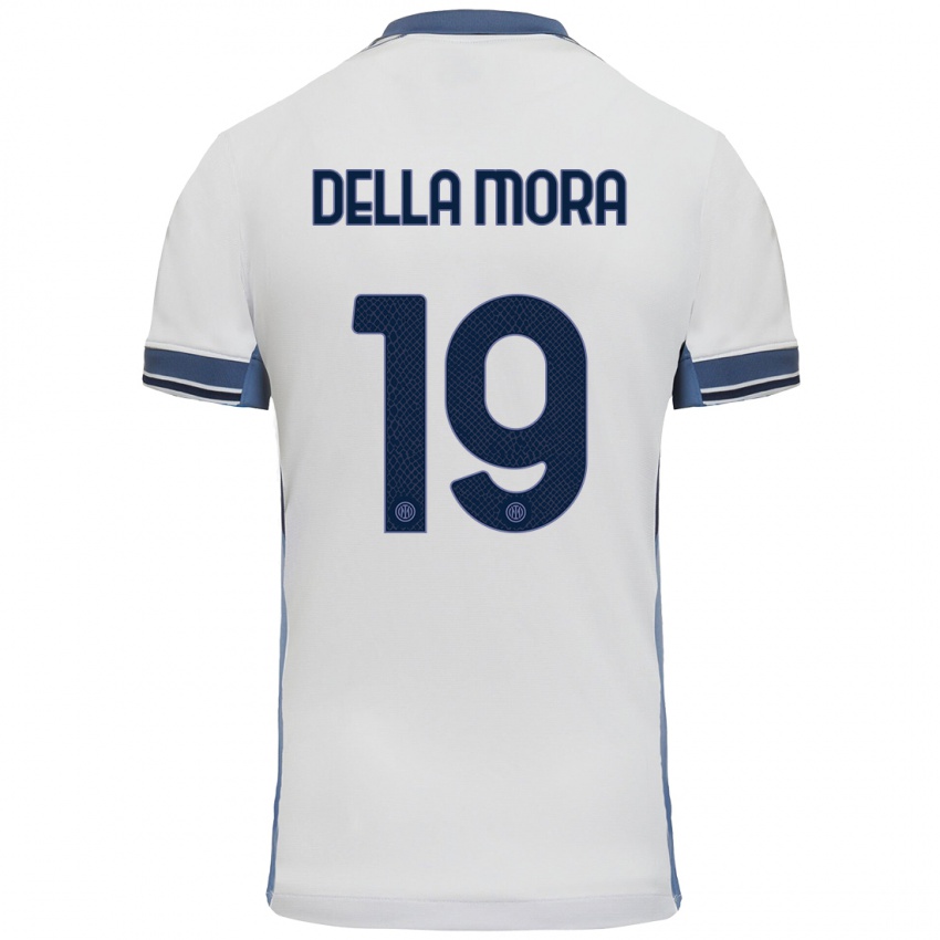 Criança Camisola Tommaso Della Mora #19 Cinzento Branco Alternativa 2024/25 Camisa