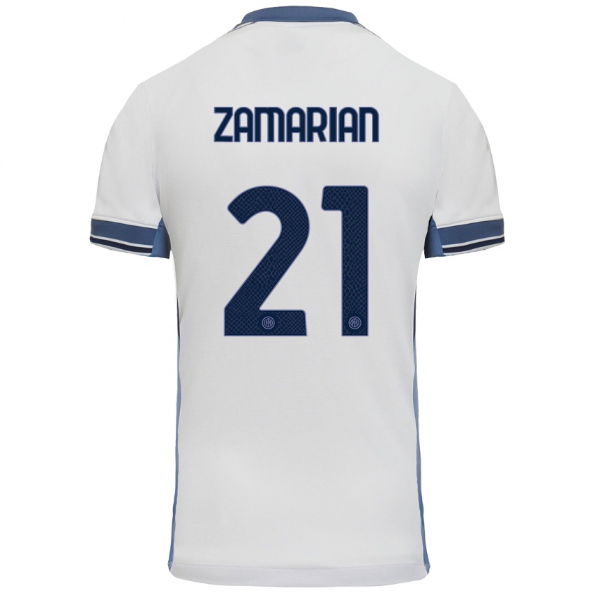 Criança Camisola Matteo Zamarian #21 Cinzento Branco Alternativa 2024/25 Camisa