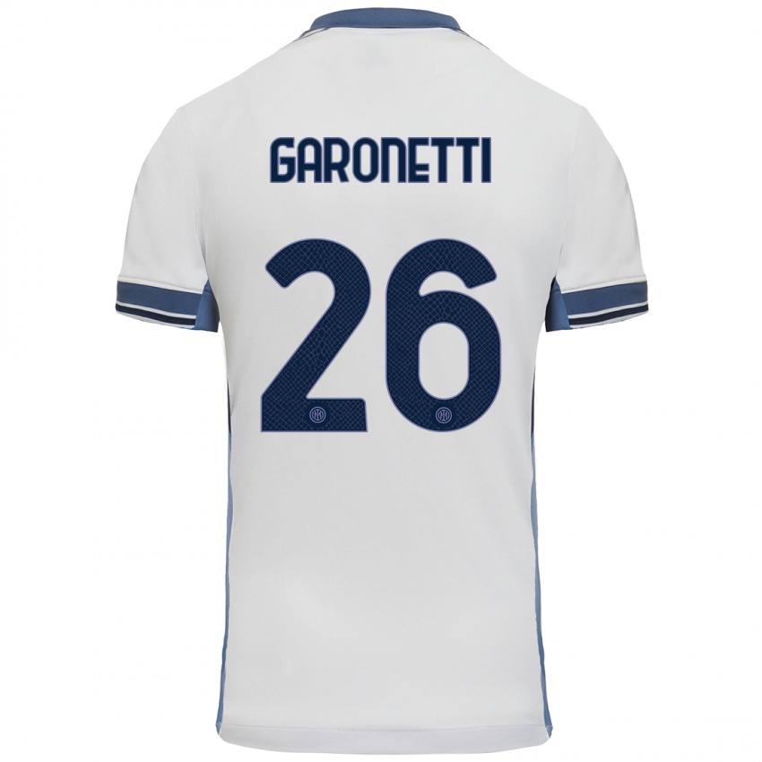 Criança Camisola Gabriele Garonetti #26 Cinzento Branco Alternativa 2024/25 Camisa