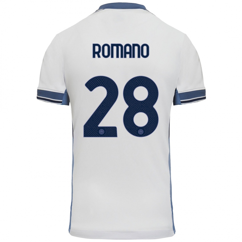 Criança Camisola Thiago Romano #28 Cinzento Branco Alternativa 2024/25 Camisa