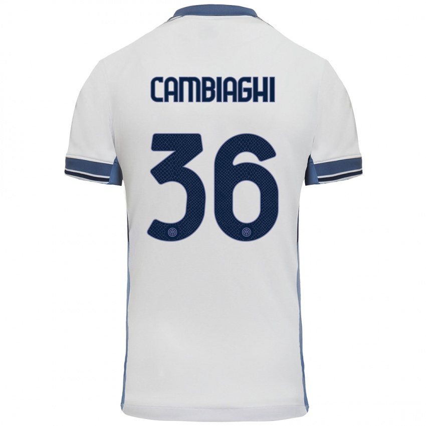 Criança Camisola Michela Cambiaghi #36 Cinzento Branco Alternativa 2024/25 Camisa