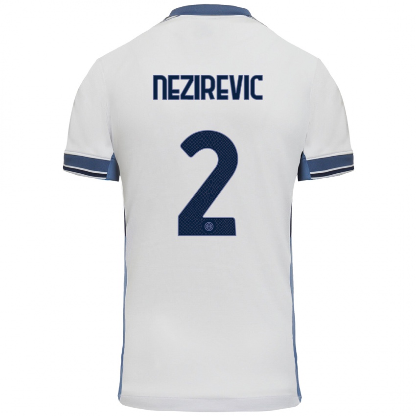 Criança Camisola Alem Nezirevic #2 Cinzento Branco Alternativa 2024/25 Camisa