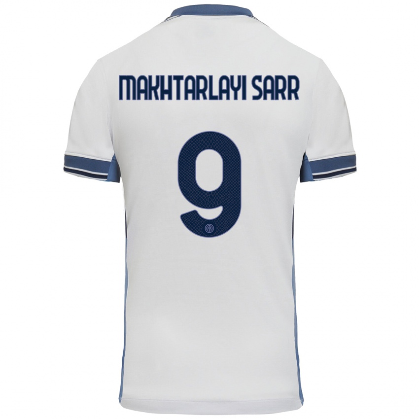 Criança Camisola Amadou Makhtarlayi Sarr #9 Cinzento Branco Alternativa 2024/25 Camisa