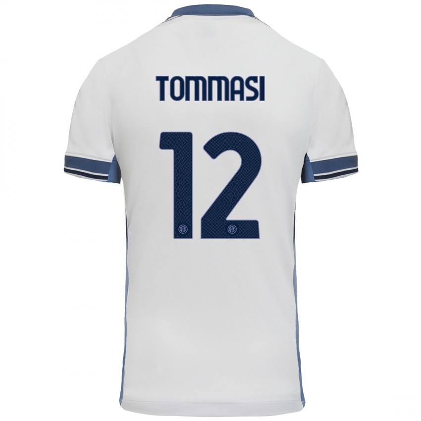 Criança Camisola Francesco Tommasi #12 Cinzento Branco Alternativa 2024/25 Camisa