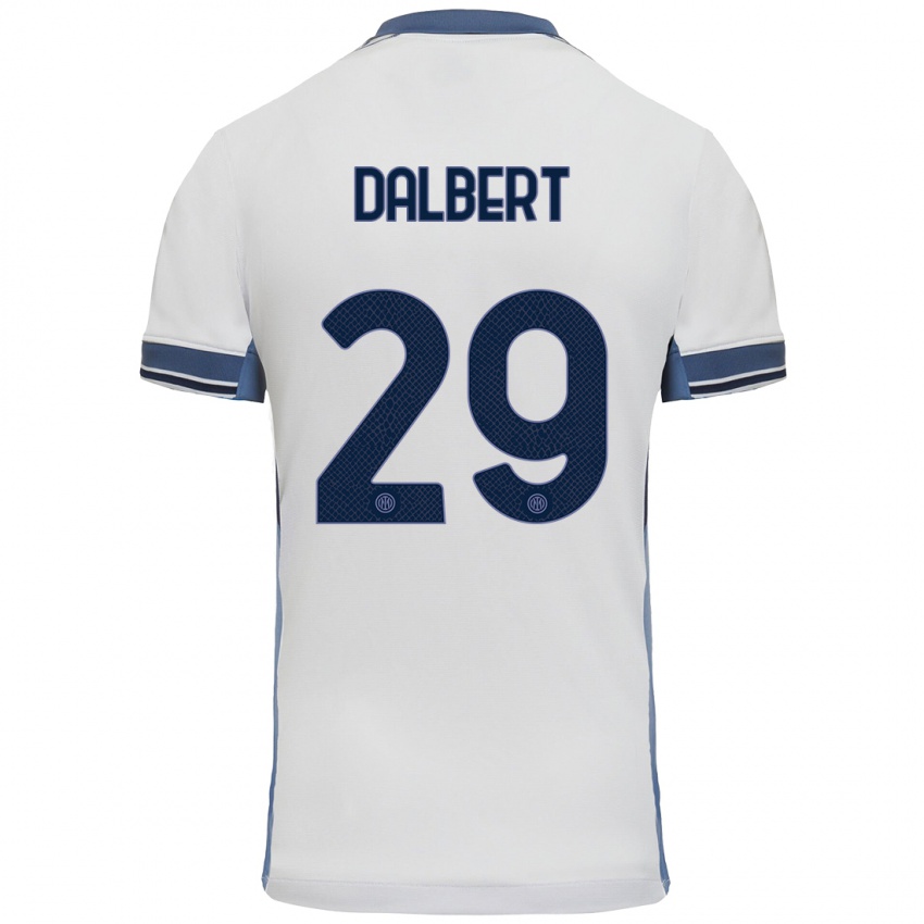 Criança Camisola Dalbert #29 Cinzento Branco Alternativa 2024/25 Camisa