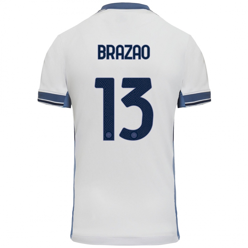 Criança Camisola Gabriel Brazao #13 Cinzento Branco Alternativa 2024/25 Camisa