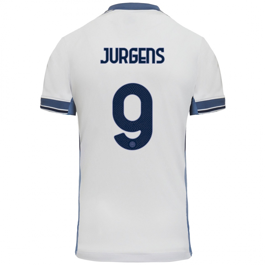 Criança Camisola Oliver Jurgens #9 Cinzento Branco Alternativa 2024/25 Camisa