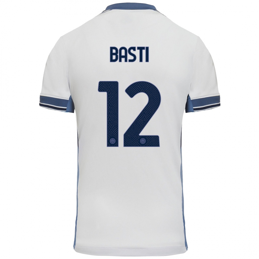 Criança Camisola Matteo Basti #12 Cinzento Branco Alternativa 2024/25 Camisa