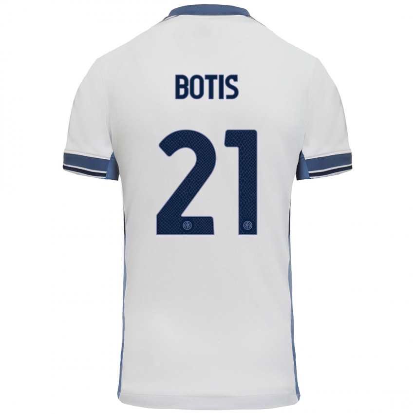 Criança Camisola Nikolaos Botis #21 Cinzento Branco Alternativa 2024/25 Camisa